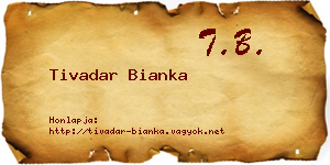 Tivadar Bianka névjegykártya